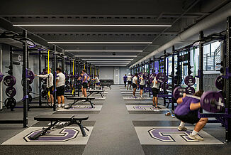 Cornell College's athletic training facility for athletes to continue performance exercises. The facility installed REGUPOL flooring to promote a safe and durable environment. 