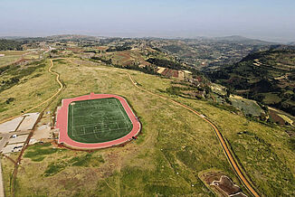 Track and field facility in Uganda with REGUPOL sports floors