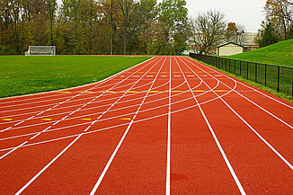 The length of Lancaster Mennonite HS track featuring REGUPOL champion AG, promising durability for athletes.