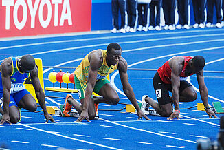 Usain Bolt on REGUPOL running track in Berlin